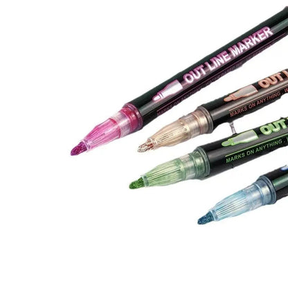 Metallic Marker Set Ergonomic Grip & Non-Toxic
