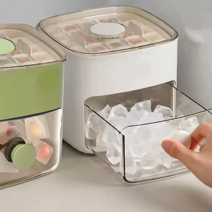 Ice Cube Tray Push-Button Release 48-Cube Dustproof Storage