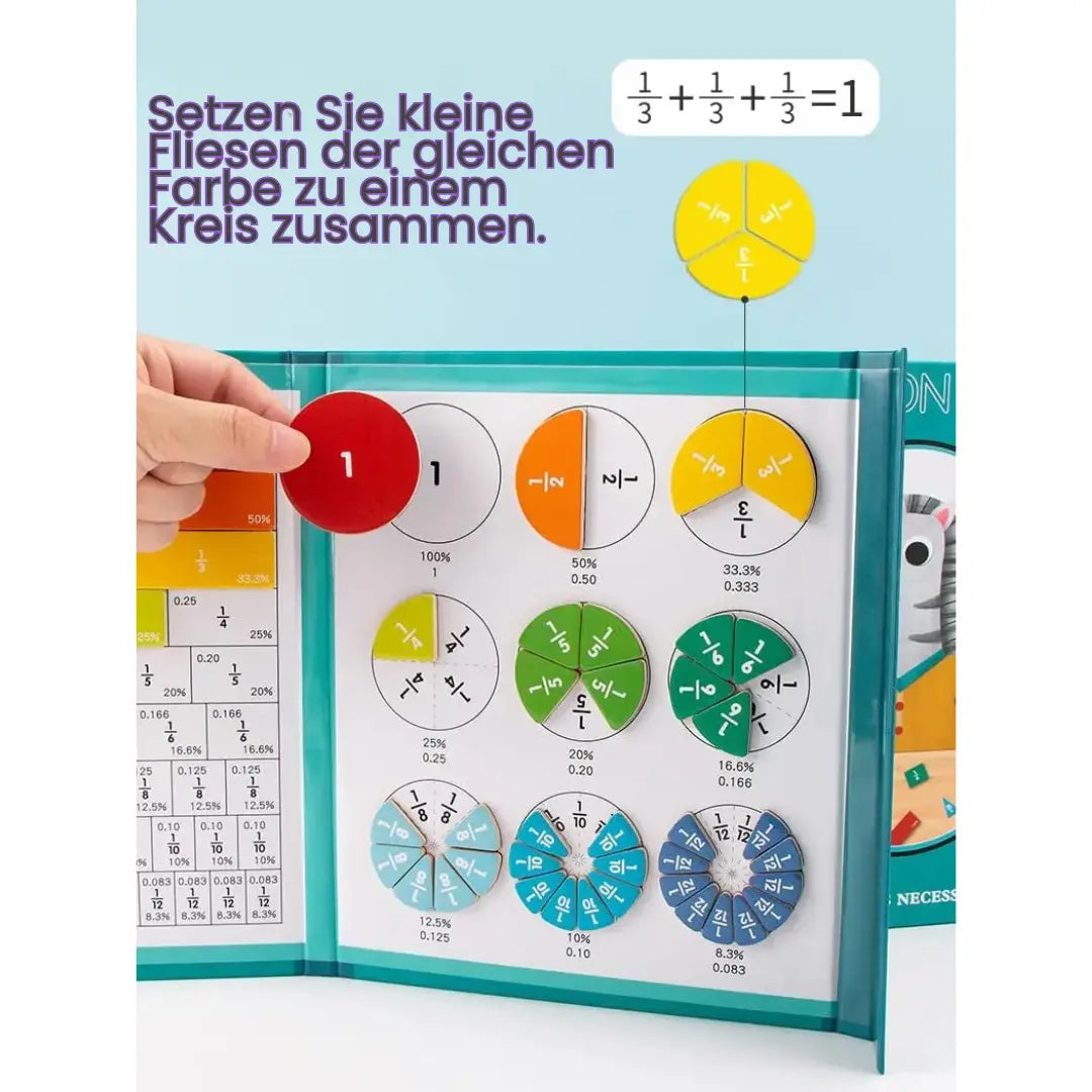 Fraction Learning Set Magnetic Tiles & Discs Eco Plywood