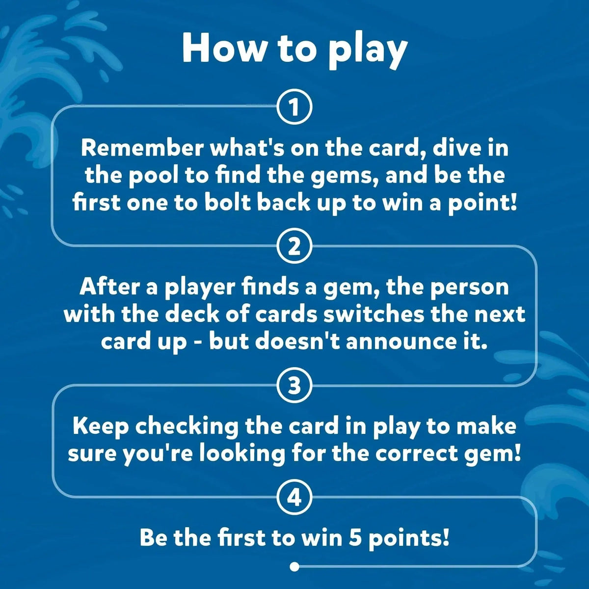 Pool Treasure Hunt Game Waterproof Gems & Cards