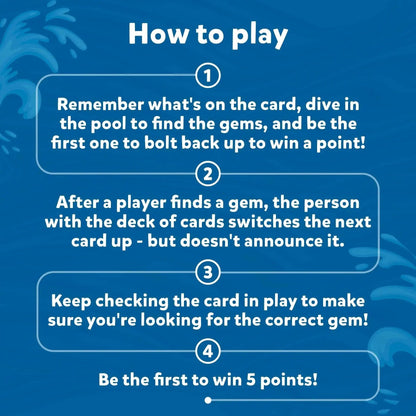 Pool Treasure Hunt Game Waterproof Gems & Cards