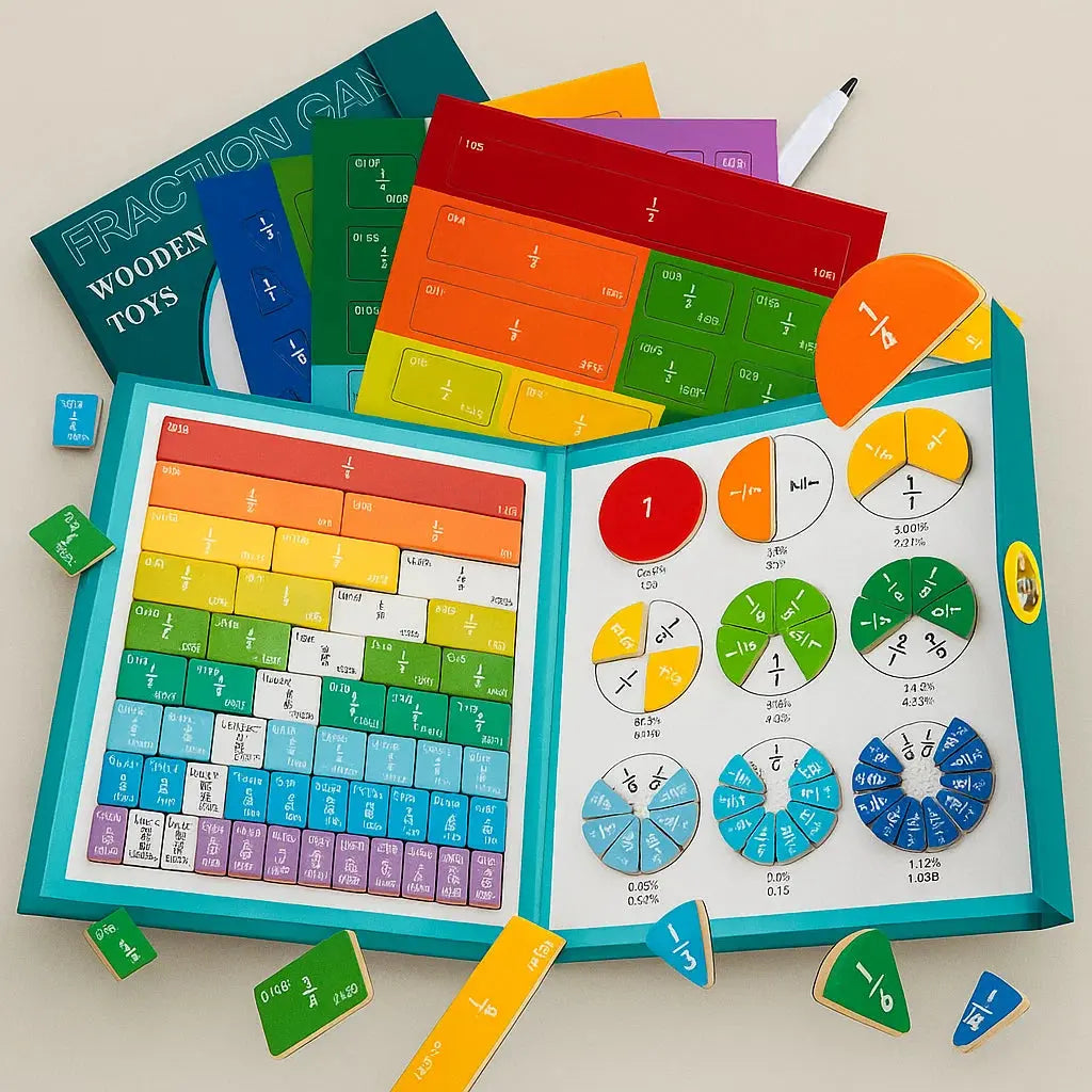 Fraction Learning Set Magnetic Tiles & Discs Eco Plywood