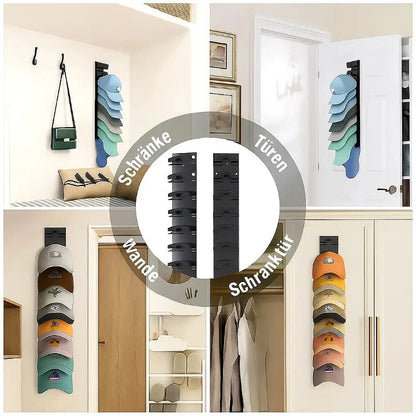 Cap Organizer Slim Wall Mount Holds 10 Caps