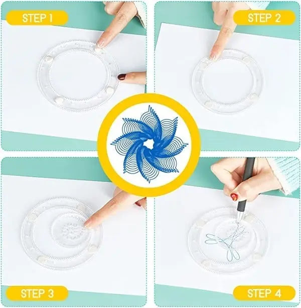 Spiral Ruler Set 22 Pieces Transparent ABS Plastic
