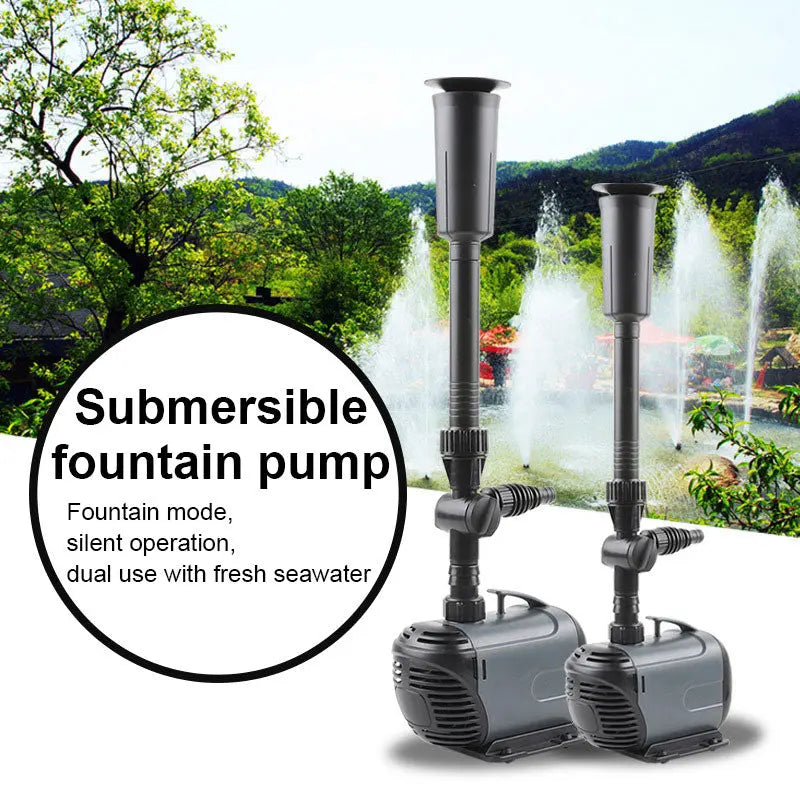 Garden Fountain Pump Adjustable Flow & Interchangeable Nozzles
